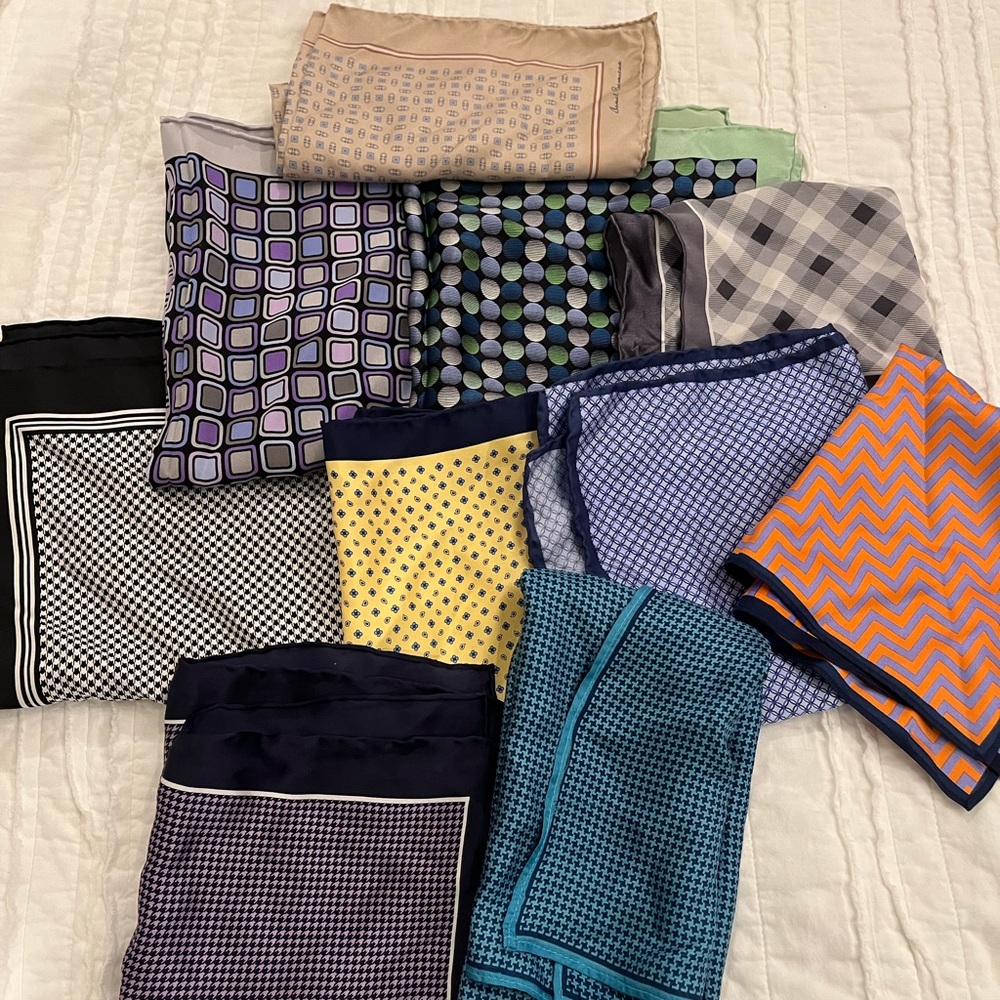 Barely  worn silk pocket collection.